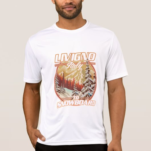 Livigno italyスノーボーディングロゴ tシャツ (正面)