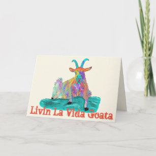 LivinのLaのVida Goataのおもしろいなわめくヤギのデザイン カード
