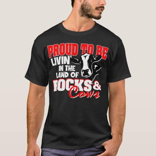 Livin in the Land of Rocks Cow Tシャツ (正面)
