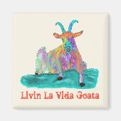 Livin La Vida Goata絶叫ヤギおもしろい動物 マグネット (正面)