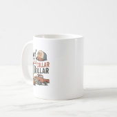 Livin' On That Blue Collar Dollar Patriotic Cowboy コーヒーマグカップ (正面左)