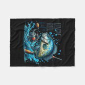 Livin' The Reel Life Crape Fishing Lovers Fisherma フリースブランケット (正面(横))
