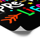 Living 100日の学校の前Kライフ先生少年 ポスター (角)