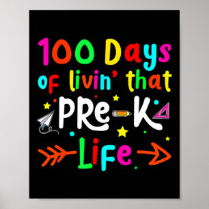 Living 100日の学校の前Kライフ先生少年 ポスター