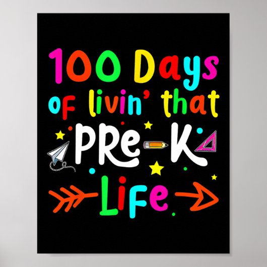 Living 100日の学校の前Kライフ先生少年 ポスター (正面)