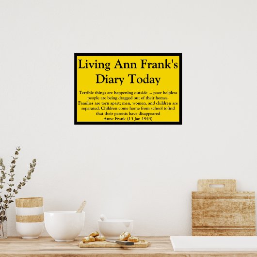 Living Ann Frank's Diary Quote ポスター (キッチン)