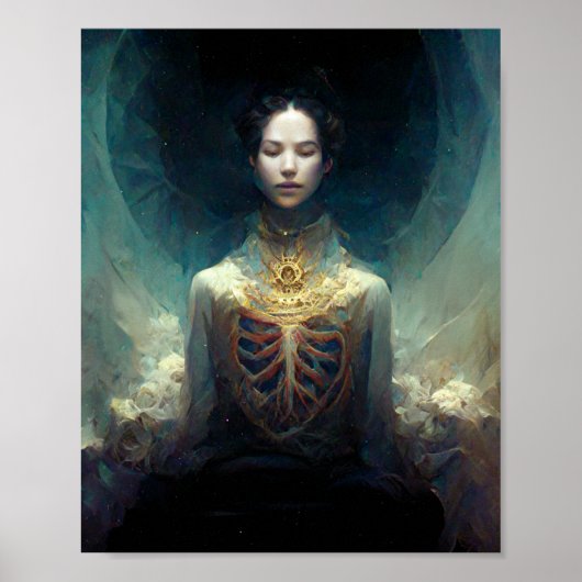 Living Husk DarkファンタジーSci-Fiアートポスター ポスター (正面)