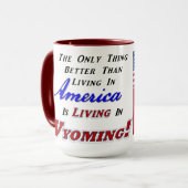 Living In WY, 15 onz Combo Mug(WY、15オンスのコンボマグ) マグカップ (正面左)