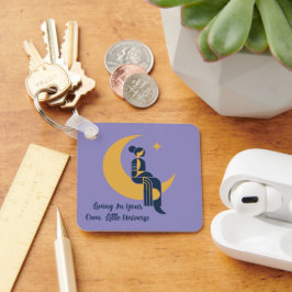 Living In Your Own Little Universe Moon Key Chain キーホルダー