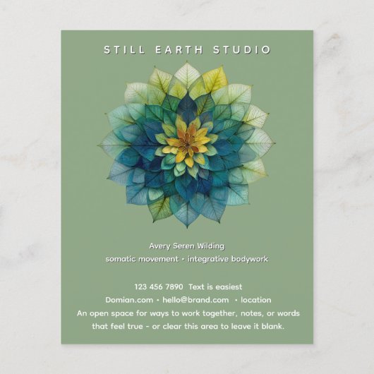 Living Leaves | Mandala チラシ (裏面)