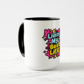 Living my best life colorful pop art graphics マグカップ (正面左)