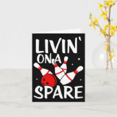 Living On A Spare Shirt Bowling League Team Shirt  カード (黄色い花)