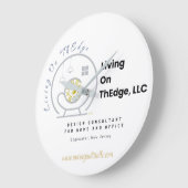 Living On ThEdge, LLC Logo Acrylic Wall Clock ラージ壁時計 (傾斜)
