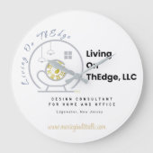 Living On ThEdge, LLC Logo Acrylic Wall Clock ラージ壁時計 (正面)