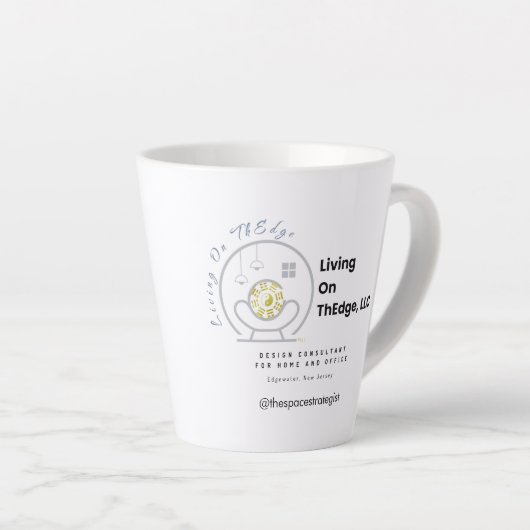 Living On ThEdge, LLC Logo Latte Mug カフェラテマグ (右アングル)