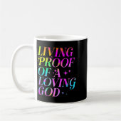 Living Proof Of A Loving God Faith Christian コーヒーマグカップ (左)
