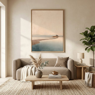 Living Room Coastal Minimalist Wall Art Print  ポスター