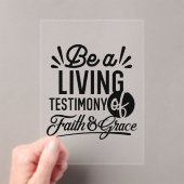 Living Testimony Bible Quote Christian Motivation アクリル招待状 (インサイチュ (ポータブル))