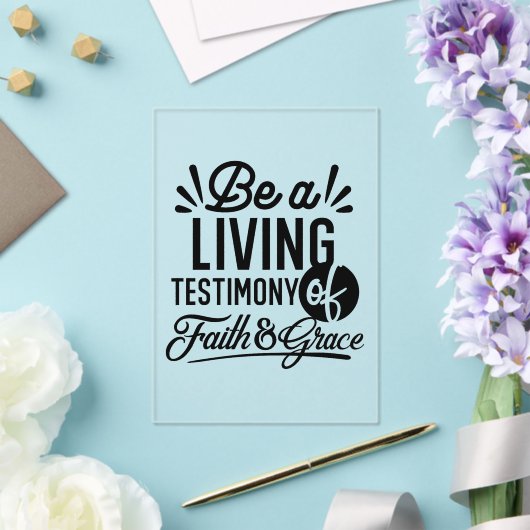 Living Testimony Bible Quote Christian Motivation アクリル招待状 (インサイチュ (ウェディング))