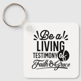 Living Testimony Bible Quote Christian Motivation キーホルダー