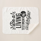 Living Testimony Bible Quote Christian Motivation シェルパブランケット (正面(横))