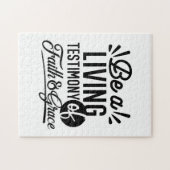 Living Testimony Bible Quote Christian Motivation ジグソーパズル (横)