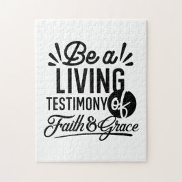 Living Testimony Bible Quote Christian Motivation ジグソーパズル
