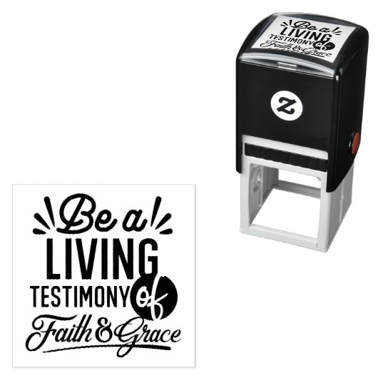 Living Testimony Bible Quote Christian Motivation セルフインキングスタンプ (インサイチュ)