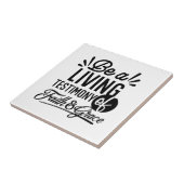 Living Testimony Bible Quote Christian Motivation タイル (側面)