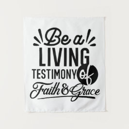 Living Testimony Bible Quote Christian Motivation タペストリー
