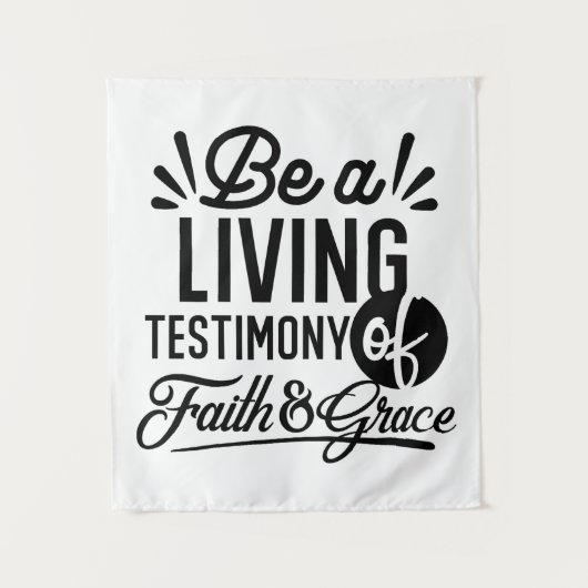 Living Testimony Bible Quote Christian Motivation タペストリー (正面)