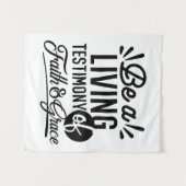 Living Testimony Bible Quote Christian Motivation タペストリー (正面(横))