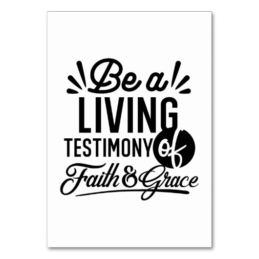 Living Testimony Bible Quote Christian Motivation テーブルナンバー (正面)