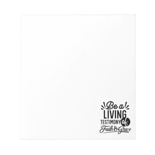 Living Testimony Bible Quote Christian Motivation ノートパッド (正面)