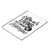 Living Testimony Bible Quote Christian Motivation ノートブック (左側)