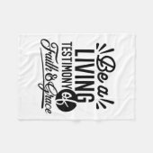 Living Testimony Bible Quote Christian Motivation フリースブランケット (正面(横))