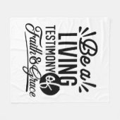 Living Testimony Bible Quote Christian Motivation フリースブランケット (正面(横))