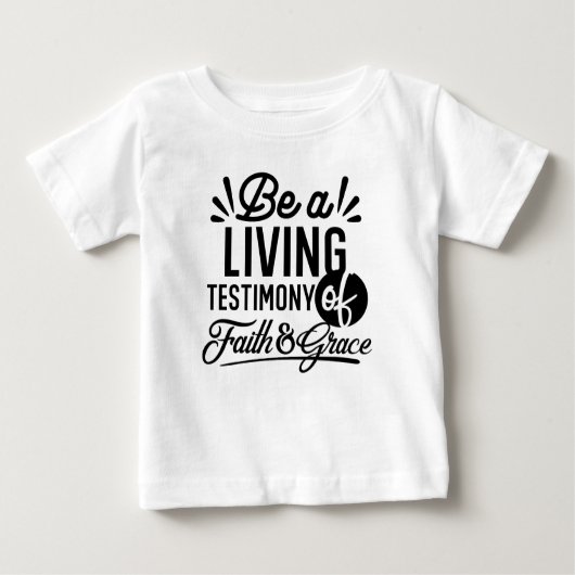 Living Testimony Bible Quote Christian Motivation ベビーTシャツ (正面)