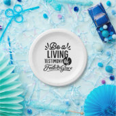 Living Testimony Bible Quote Christian Motivation ペーパープレート (パーティー)