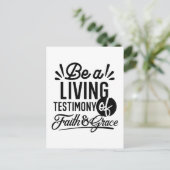 Living Testimony Bible Quote Christian Motivation ポストカード (スタンド正面)
