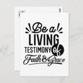 Living Testimony Bible Quote Christian Motivation ポストカード (正面/裏面)