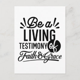 Living Testimony Bible Quote Christian Motivation ポストカード
