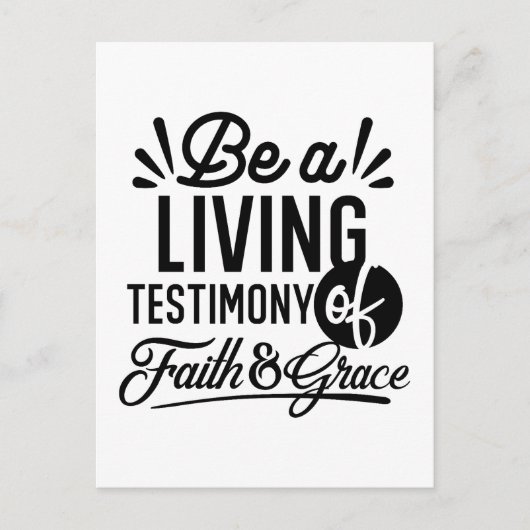 Living Testimony Bible Quote Christian Motivation ポストカード (正面)