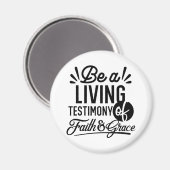 Living Testimony Bible Quote Christian Motivation マグネット (正面/裏面)