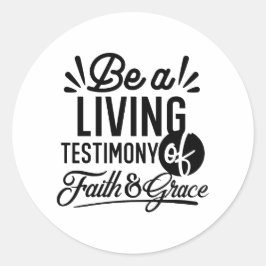 Living Testimony Bible Quote Christian Motivation ラウンドシール
