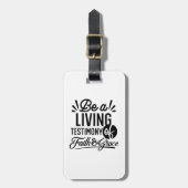Living Testimony Bible Quote Christian Motivation ラゲッジタグ (正面縦)