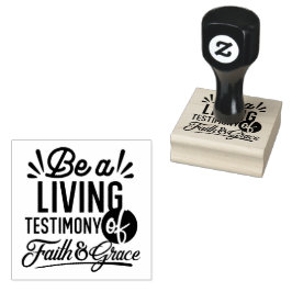 Living Testimony Bible Quote Christian Motivation ラバースタンプ