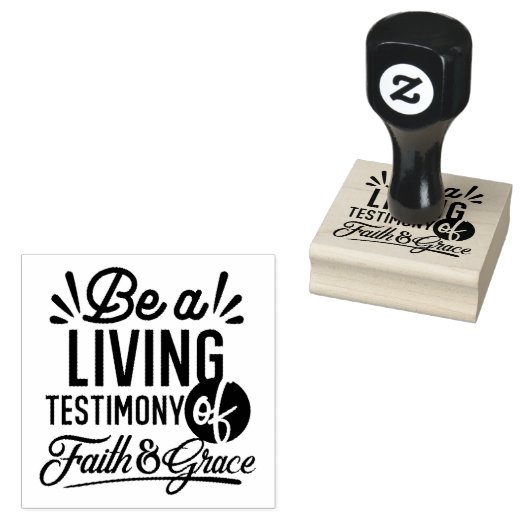 Living Testimony Bible Quote Christian Motivation ラバースタンプ (押印)