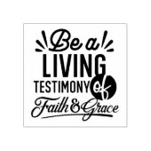Living Testimony Bible Quote Christian Motivation ラバースタンプ (インプリント)