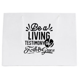 Living Testimony Bible Quote Christian Motivation ラージペーパーバッグ